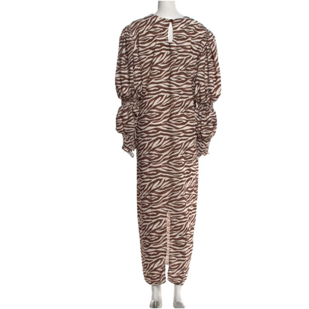 The Lulo Project Tent Dress Women Brown Animal Print Long Sleeve Casual NWT - Picture 2 of 6